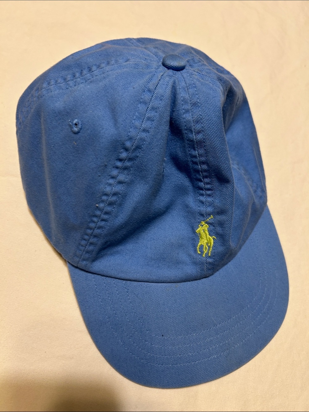 Polo by Ralph Lauren Blue Hat with Yellow Pony Embroidery